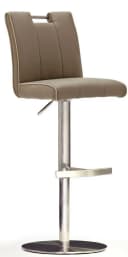 MCA furniture Barhocker Bistrostuhl Leder Cappuccino Edelstahl Bild 2
