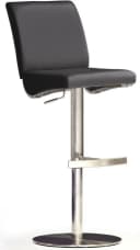 MCA FURNITURE Barhocker Bistrostuhl Leder Schwarz Edelstahl Bild 2