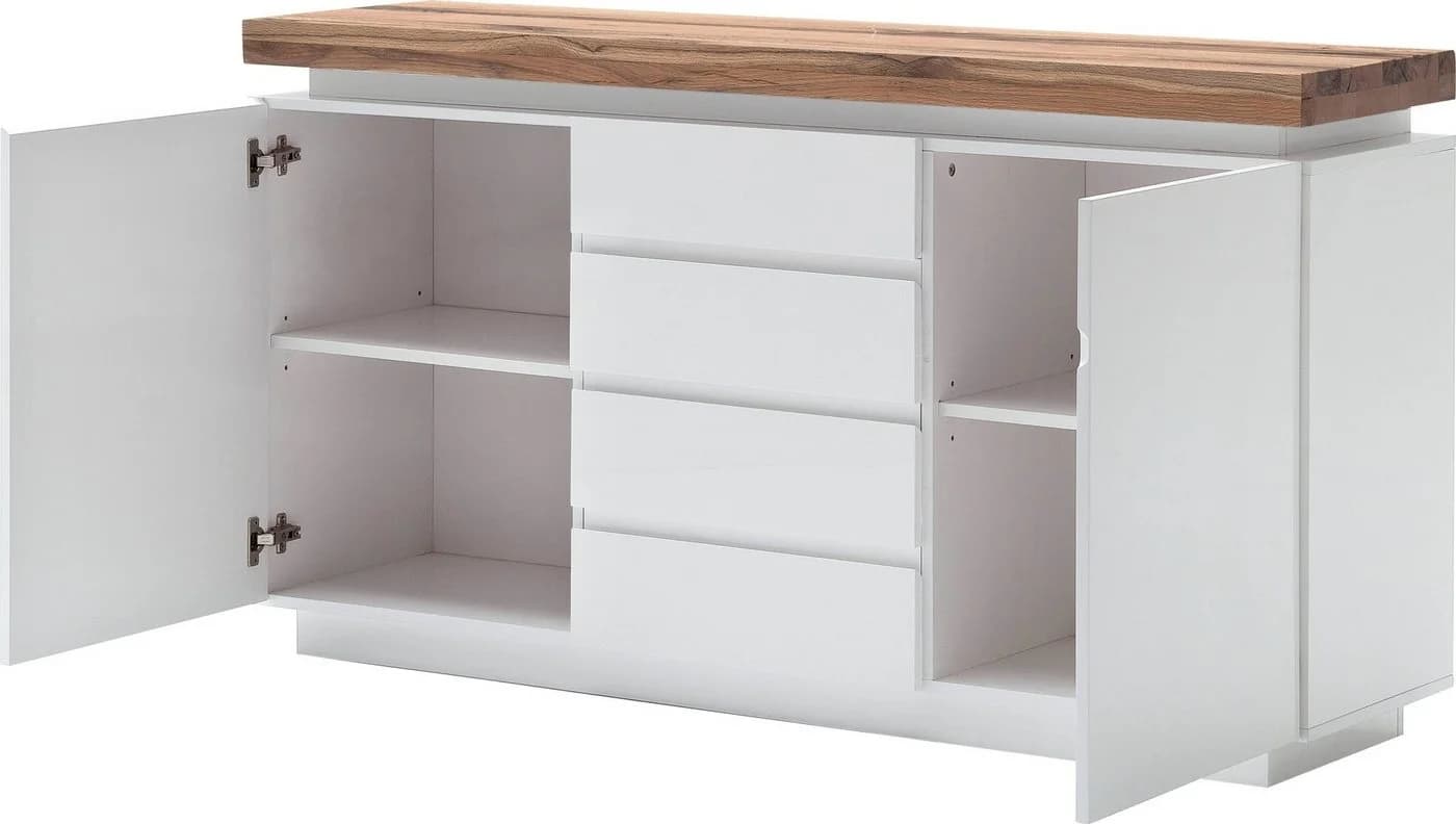 MCA furniture Sideboard Romina Weiß Matt mit LED Beleuchtung - Bild 1