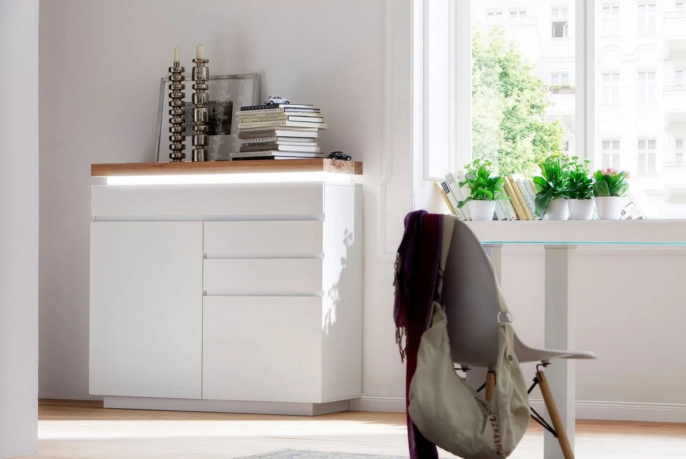 MCA furniture Sideboard Romina Weiß Matt mit LED - Bild 5