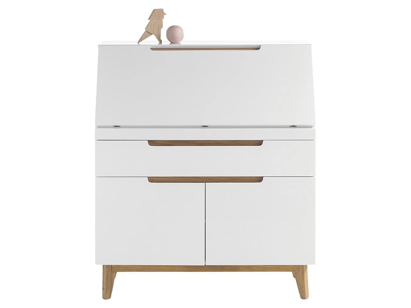 MCA furniture Sekretär Weiß/Matt mit Klapptür