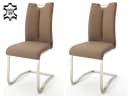 MCA Furniture Artos Freischwinger 2er-Set Leder Braun/Edelstahl Bild 1