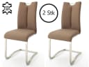 MCA Furniture Artos Freischwinger 2er-Set Leder Braun/Edelstahl Bild 2
