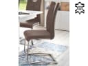 MCA Furniture Artos Freischwinger 2er-Set Leder Braun/Edelstahl Bild 3