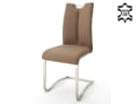 MCA Furniture Artos Freischwinger 2er-Set Leder Braun/Edelstahl Bild 4