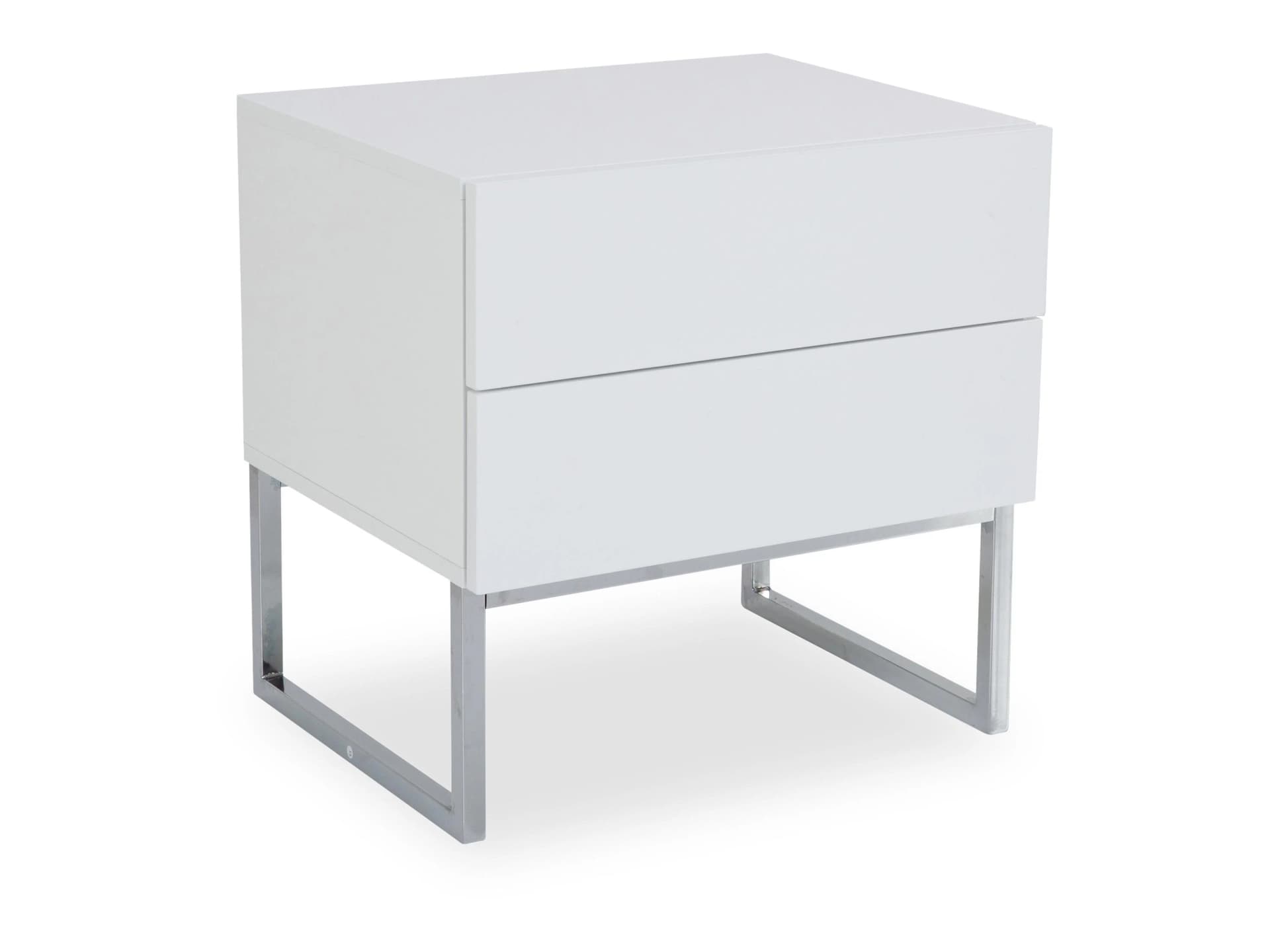 MCA Nachtkonsole NOLA 3 Weiß Hochglanz mit 2 Schubkästen