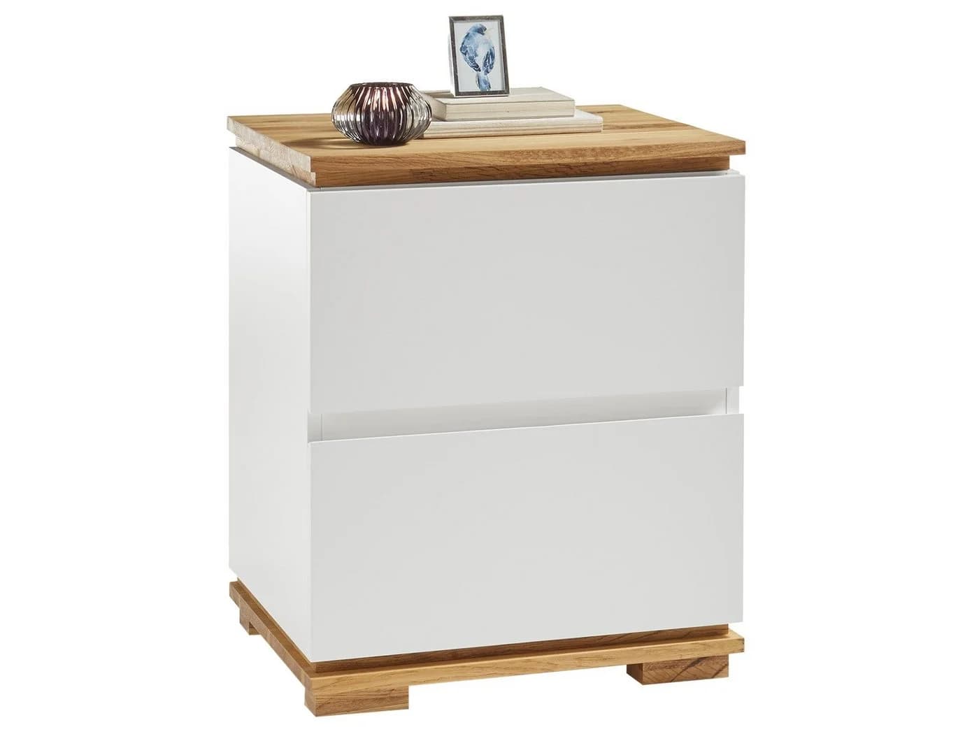 XXXLutz Nachtschrank Weiß Eiche 2 Schubladen Modern - Bild 3