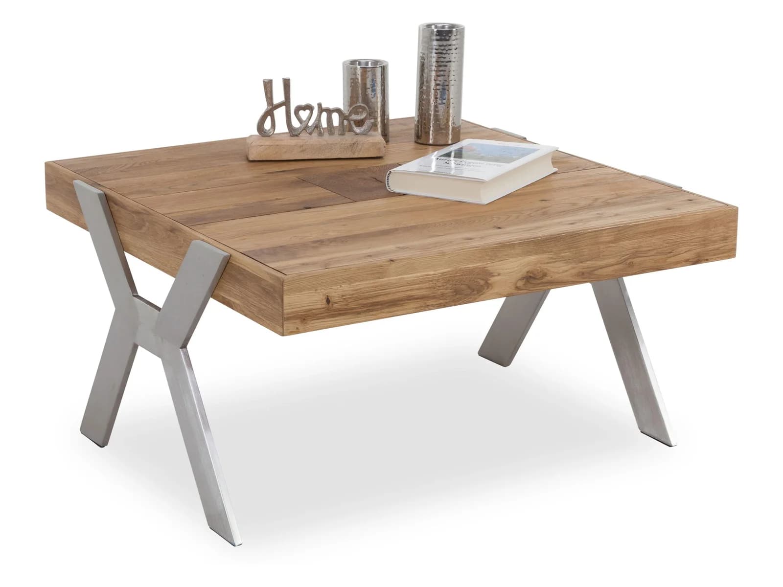 Couchtisch BURGAS Braun Massivholz Zereiche