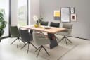 MCA FURNITURE LIMONE 4-Fußstuhl Set 2-tlg. Anthrazit Leder Drehstuhl Bild 1