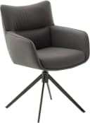 MCA FURNITURE LIMONE 4-Fußstuhl Set 2-tlg. Anthrazit Leder Drehstuhl Bild 3