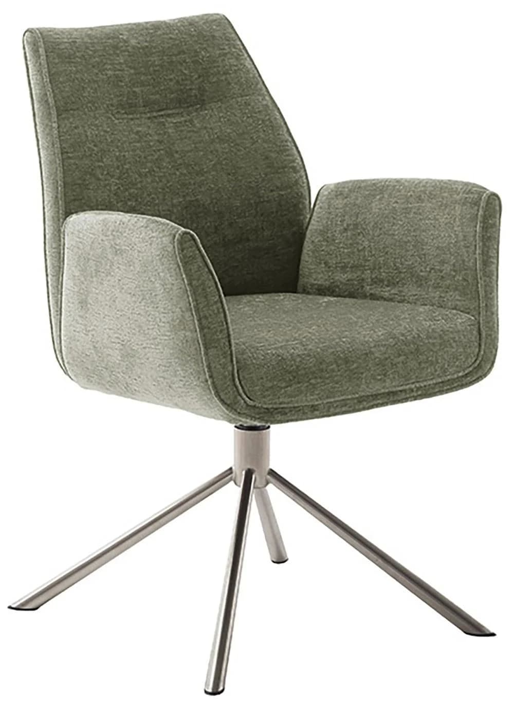 MCA Furniture Esszimmerstuhl Diveria Olive Edelstahl 2er-Set