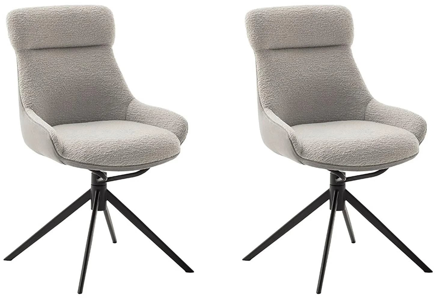 Esszimmerstuhl MCA FURNITURE "PELION" 2er-Set grau Polyester