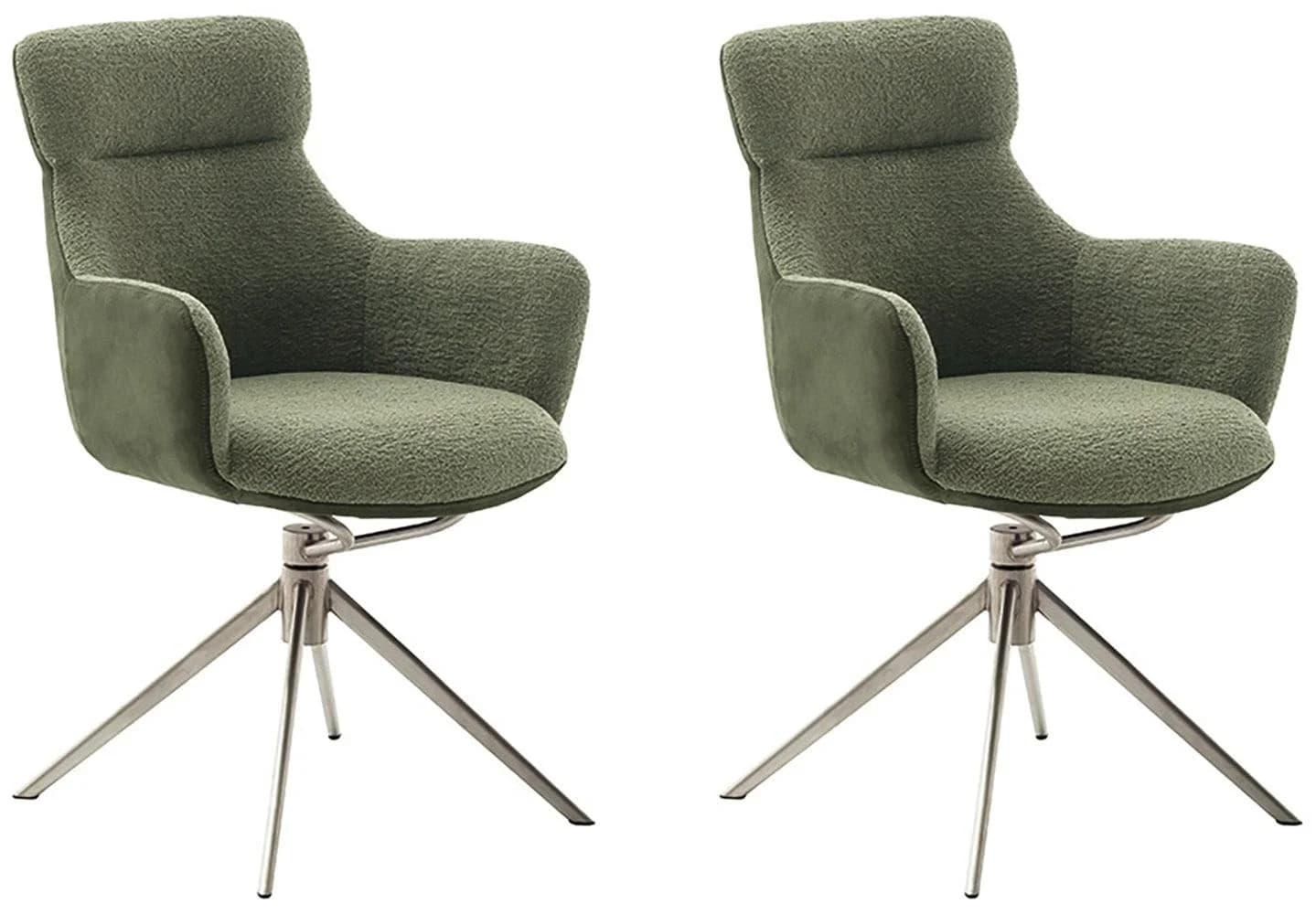 Esszimmerstuhl MCA FURNITURE "PELION" Grün Polyester 2er-Set