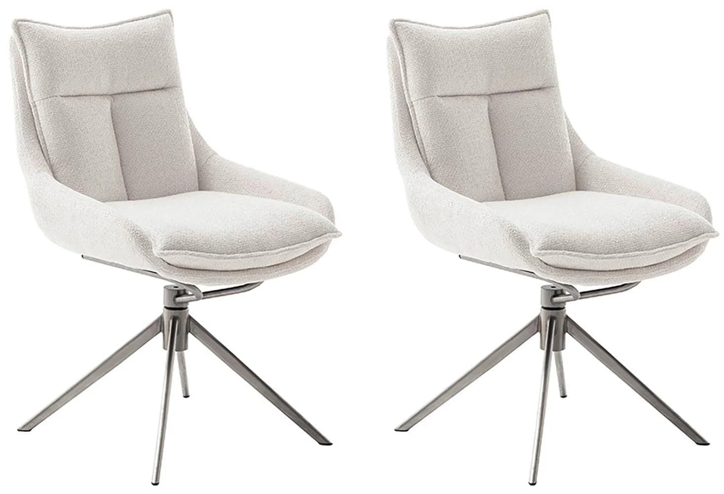 MCA Furniture Esszimmerstuhl PARKER 2er-Set Beige Edelstahl