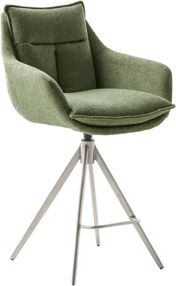 MCA furniture Parker Tresenstuhl mit Armlehnen Barhocker 360° drehbar Olive