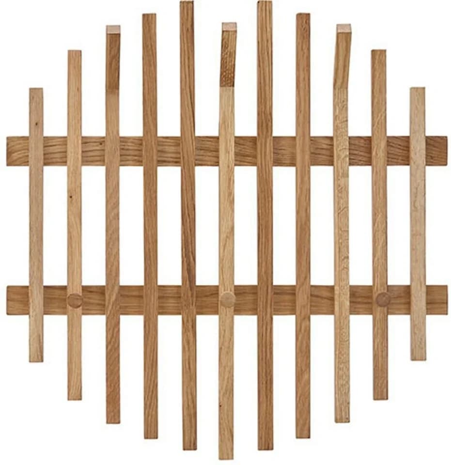 MCA FURNITURE BANTRY Garderobenpaneel Eiche Massivholz 6 Haken - Bild 2