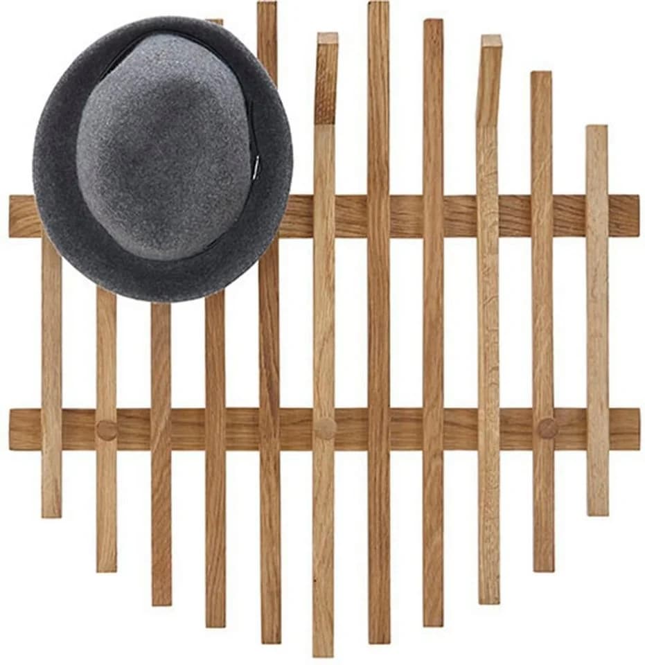 MCA FURNITURE BANTRY Garderobenpaneel Eiche Massivholz 6 Haken - Bild 5