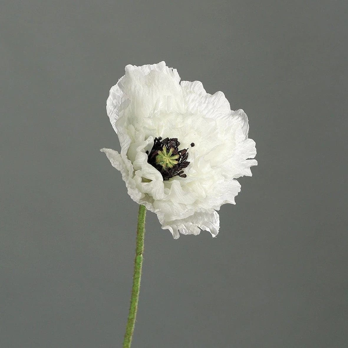 Kunstblume MOHN Kunststoff Beige