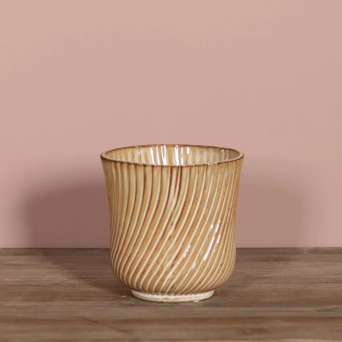 DPI Vase Creme/Braun Keramik