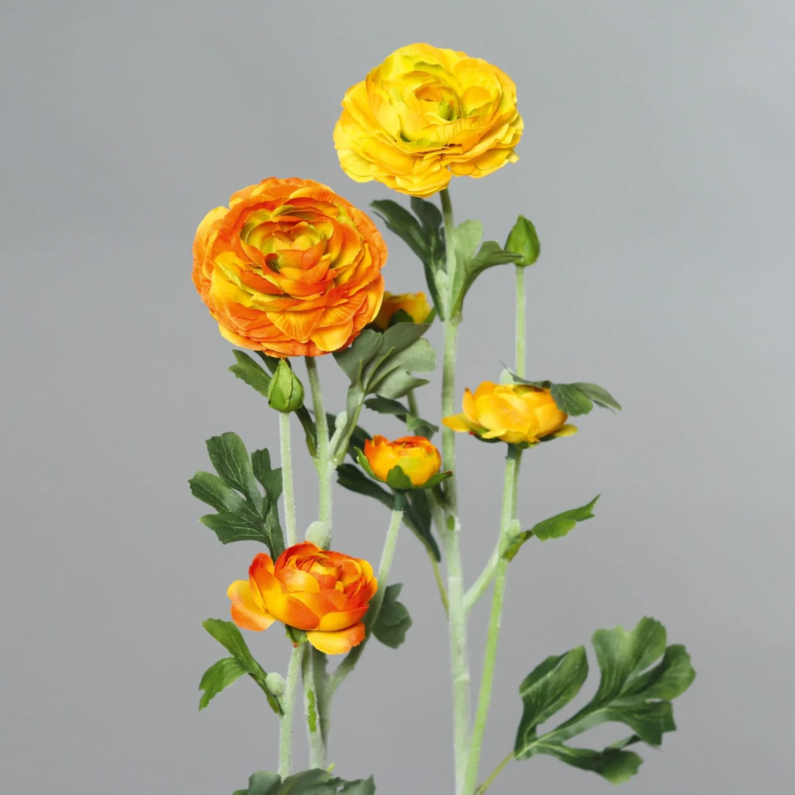 Kunstblume Ranunkel Kunststoff und Keramik Gelb