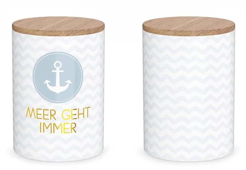 La Vida Vorratsdose Keramik Maritim Anker Weiß Blau Gold