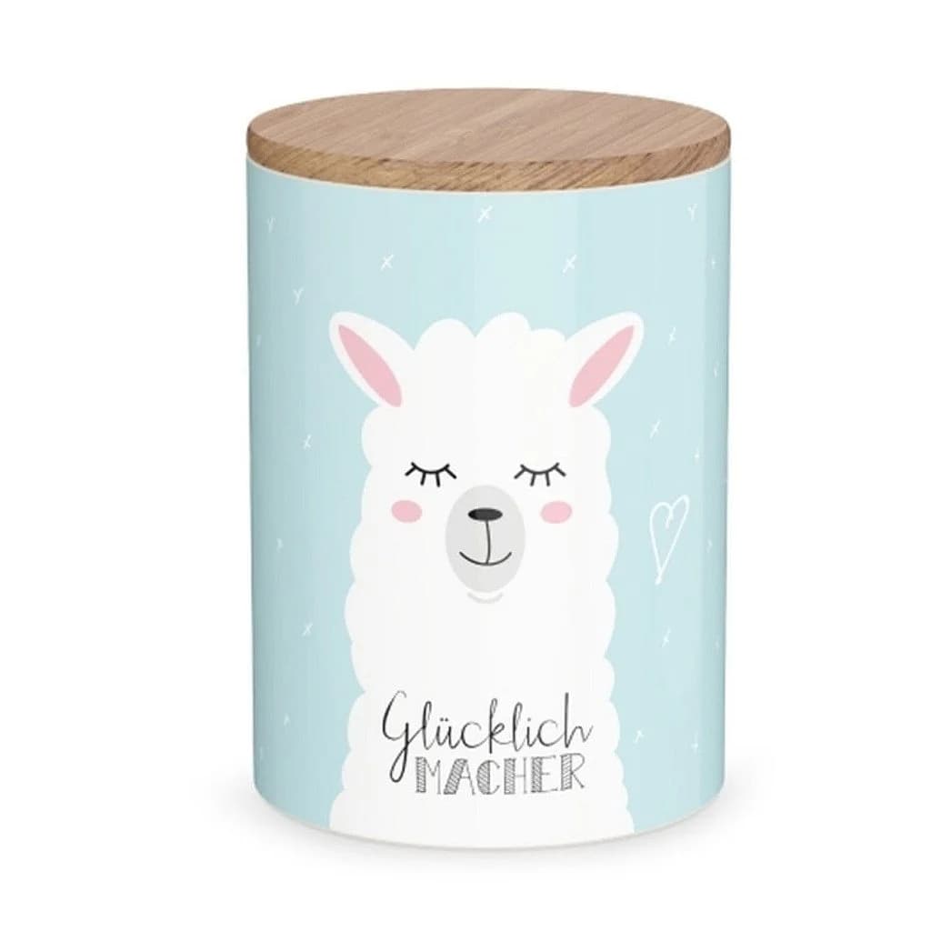 La Vida Vorratsdose 1L Keramik mit Bambusdeckel "Lama" - Bild 2