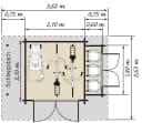 Gartenhaus im Blockbohlensystem mit Satteldach Bild 1