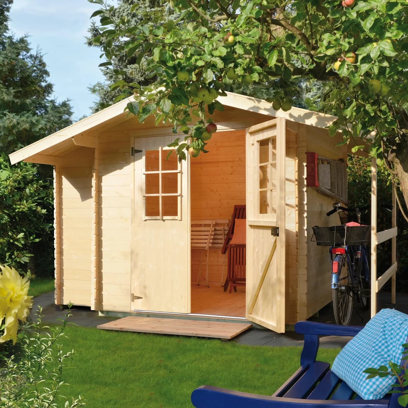 Gartenhaus im Blockbohlensystem mit Satteldach - Bild 3