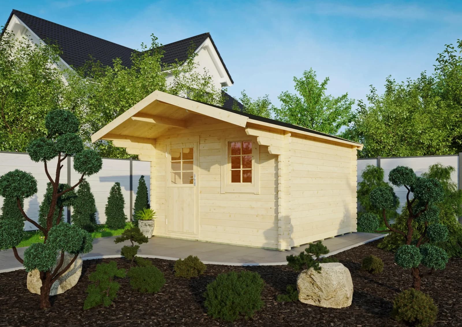 Gartenhaus KIEHN-HOLZ Burgberg 2 Naturbelassen Holzwerkstoff