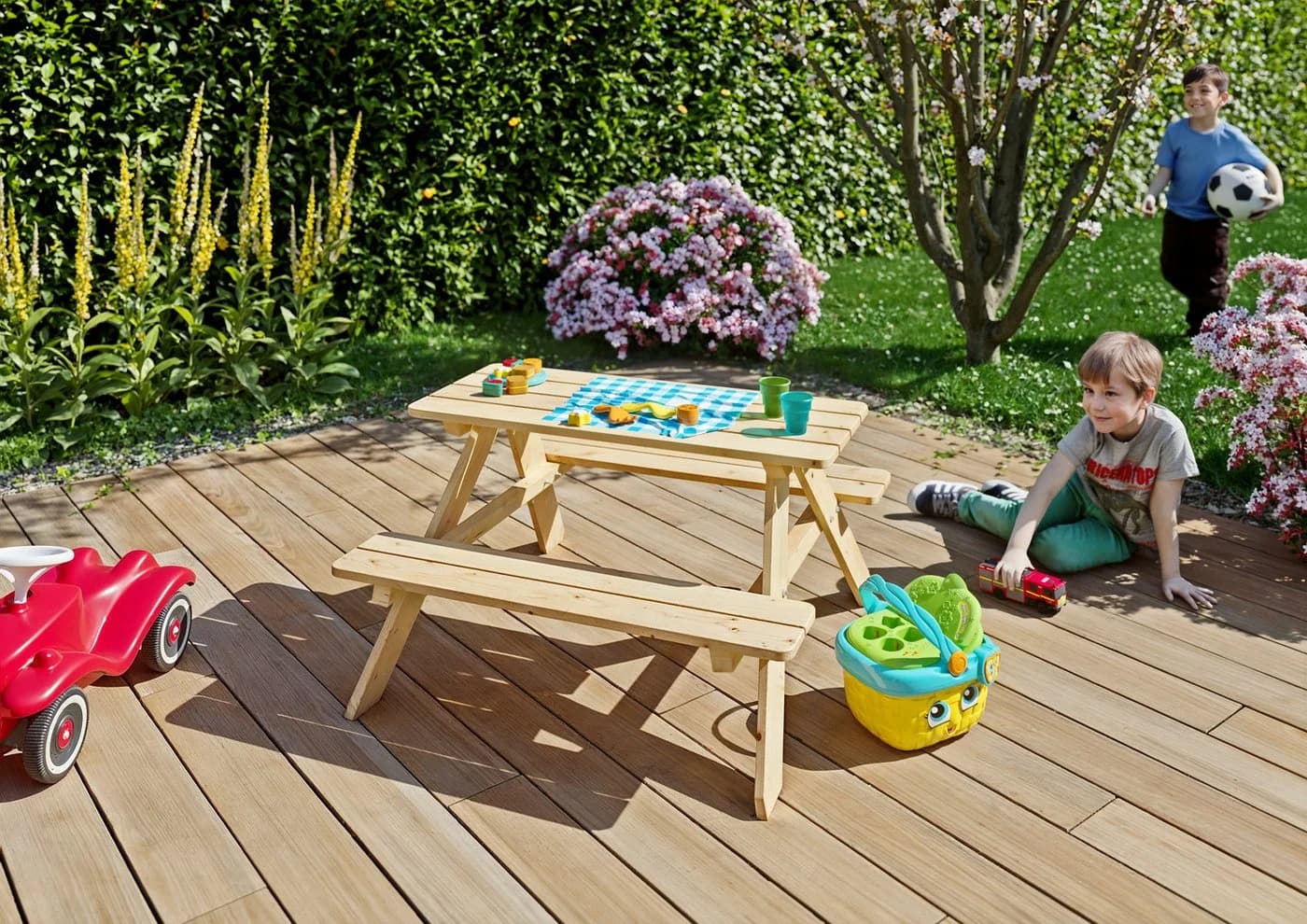 Kindertisch KONIFERA Picknicktisch für Kinder aus unbehandeltem Nadelholz