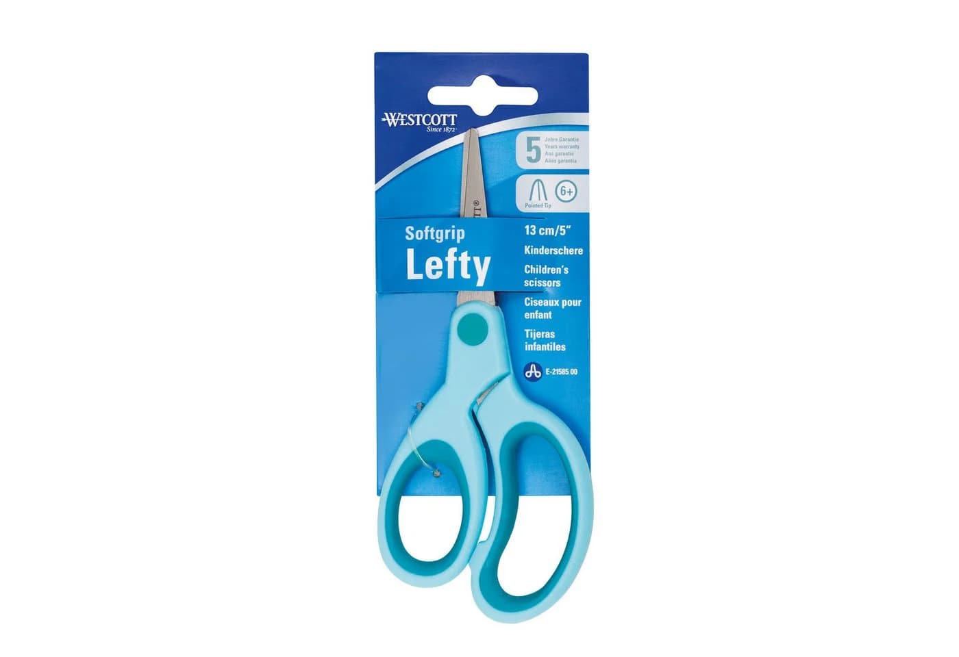 WESTCOTT Kinderschere E-21585 türkis violett mit Softgrip Griff - Bild 2