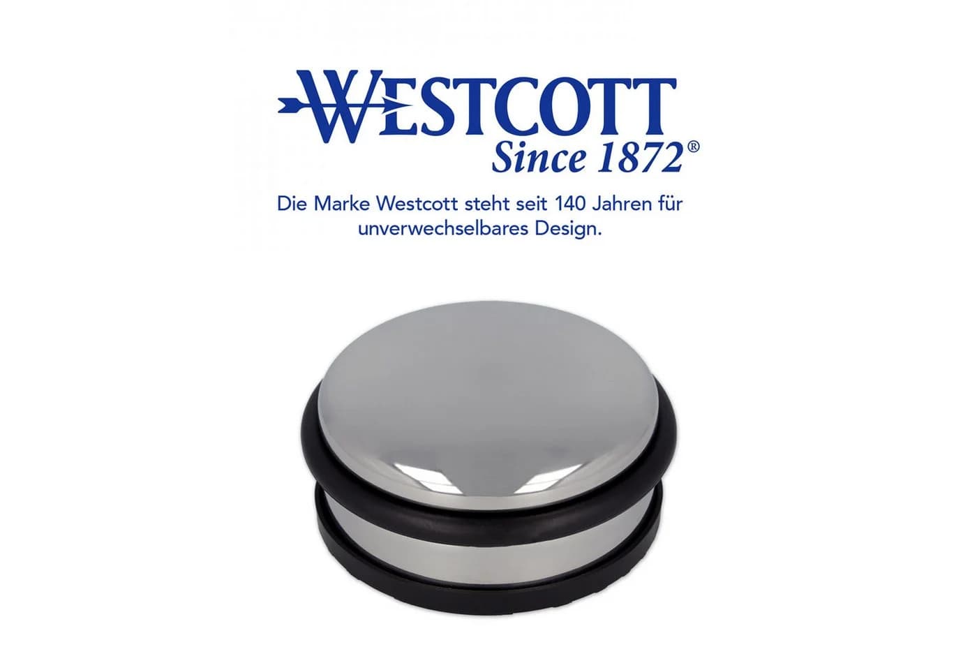 WESTCOTT Bodentürstopper Edelstahl Rund 1,2kg Eigengewicht Rutschfest - Bild 5