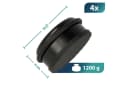 WESTCOTT Bodentürstopper Edelstahl Schwarz 4er Pack Rutschfest Bild 4