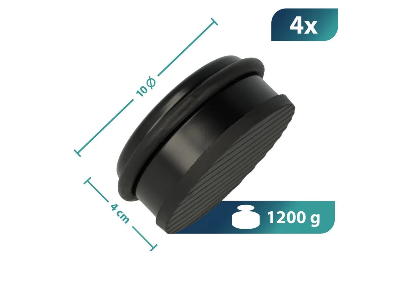 WESTCOTT Bodentürstopper Edelstahl Schwarz 4er Pack Rutschfest - Bild 4