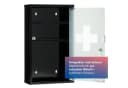 FIRST AID ONLY Medizinschrank Schwarz mit Glastür 3 Fächer abschließbar Bild 1