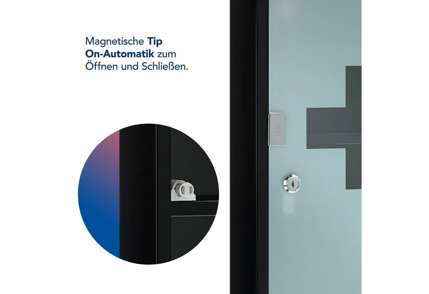FIRST AID ONLY Medizinschrank Schwarz mit Glastür 3 Fächer abschließbar - Bild 5