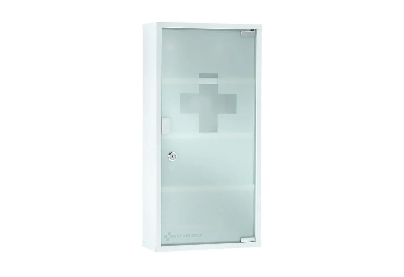 FIRST AID ONLY Medizinschrank Weiß 4 Fächer Glastür abschließbar - Bild 2