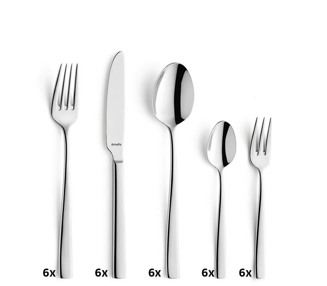 Amefa Besteck-Set FRESH 30-tlg. 6 Personen Edelstahl Rostfrei 18/10 Silber - Bild 3