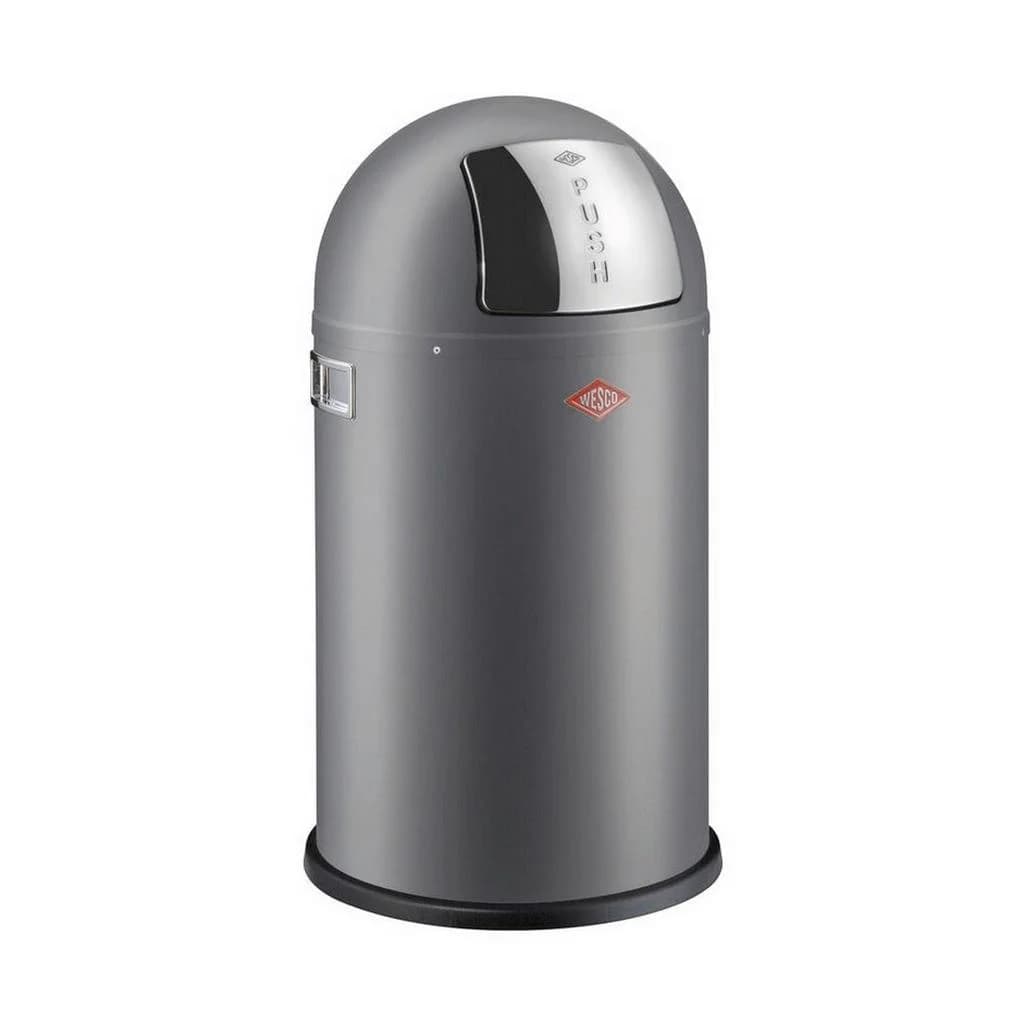 WESCO Pushboy Junior Mülleimer 22 Liter Grau Stahlblech