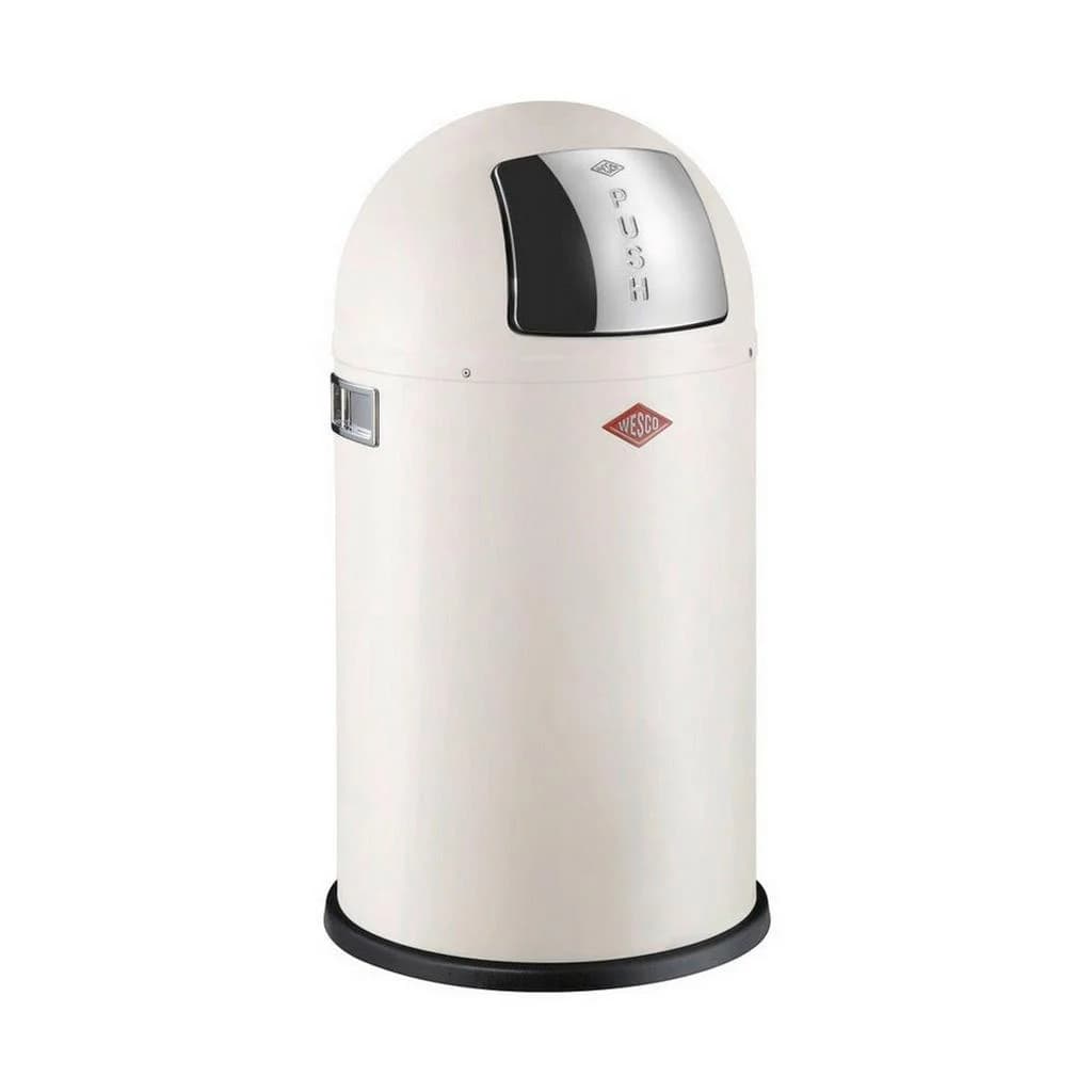 WESCO Pushboy Junior Mülleimer 22 Liter Beige Edelstahl
