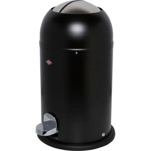 WESCO Kickmaster Junior Mülleimer 12L Fußtritt Mechanismus Mattschwarz