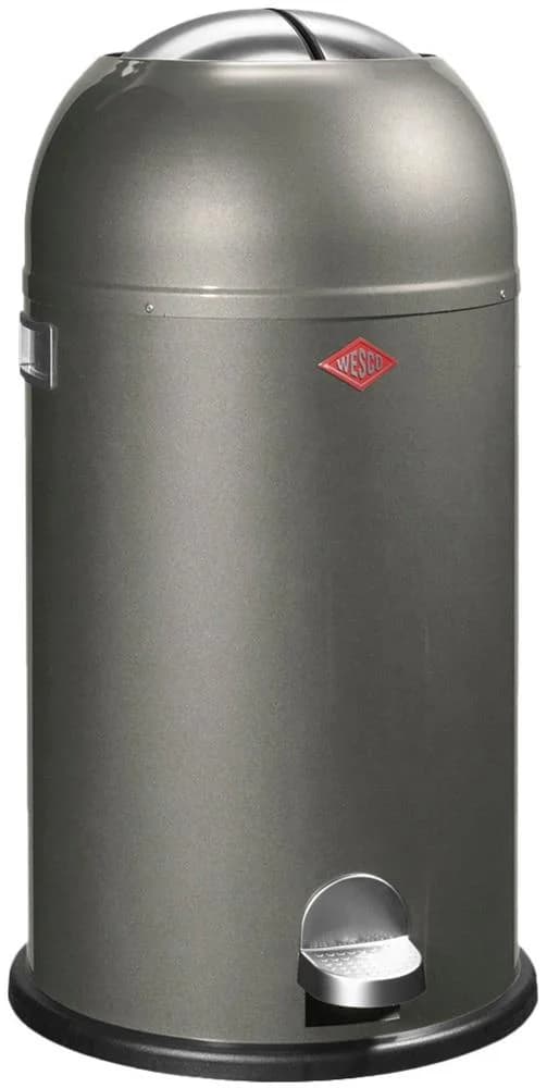 WESCO Kickmaster Mülleimer Grau Stahlblech 33 Liter