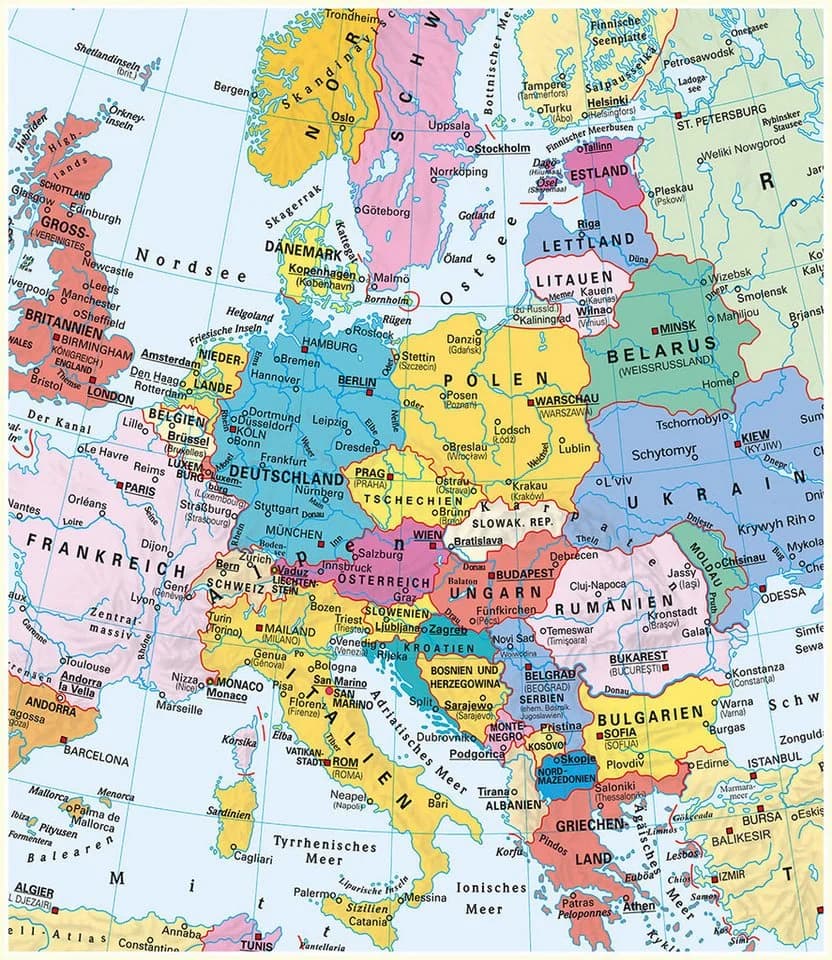 STIEFEL Poster Europa und der Nahe Osten politisch DIN A1