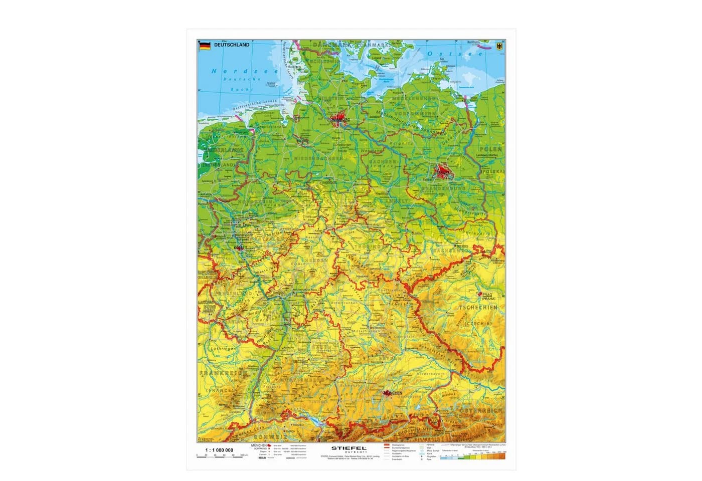 STIEFEL Poster Deutschland physisch Wanddekoration