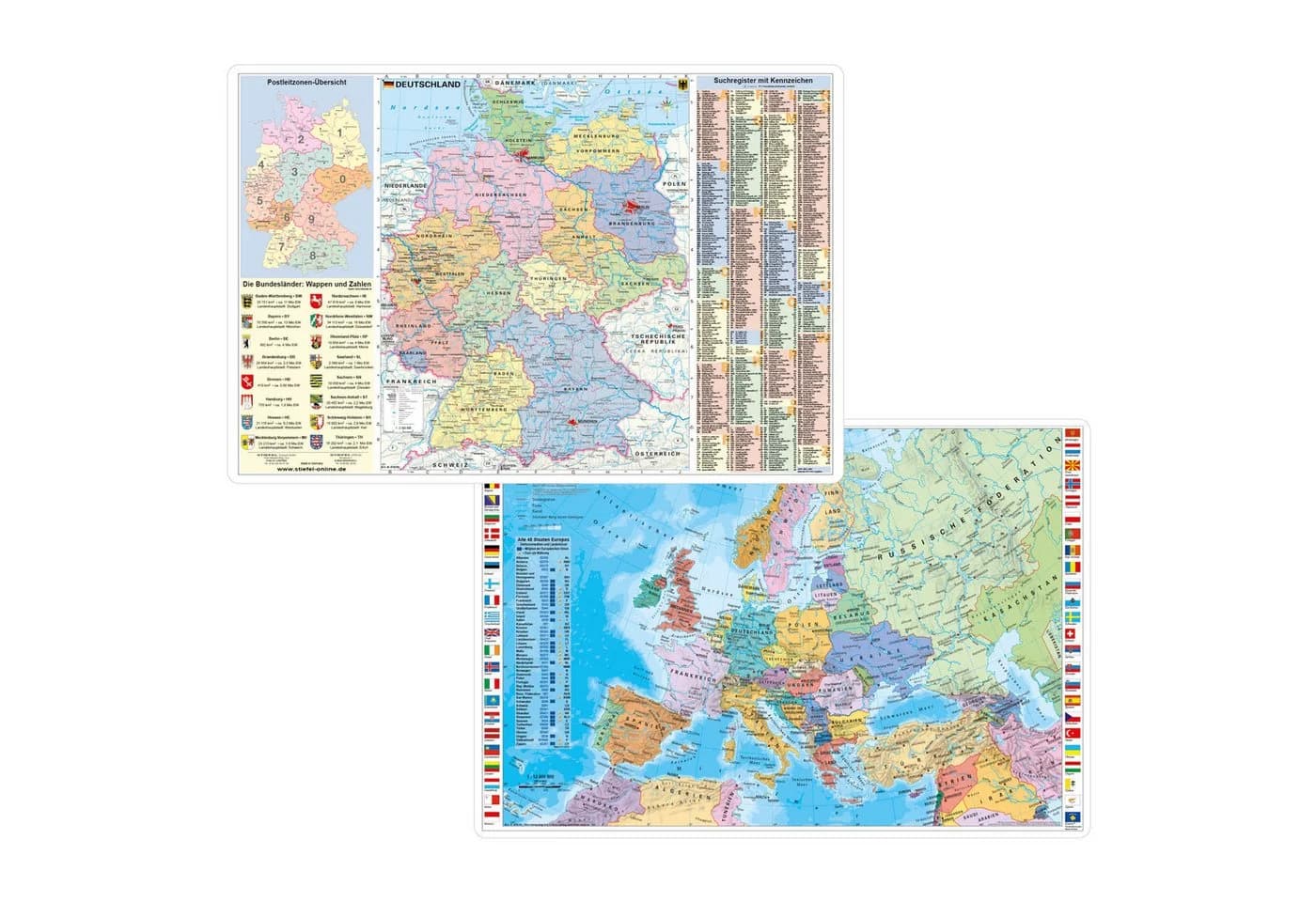 STIEFEL Schreibtischunterlage Deutschland/Europa DIN A2 beidseitig bedruckt - Bild 2