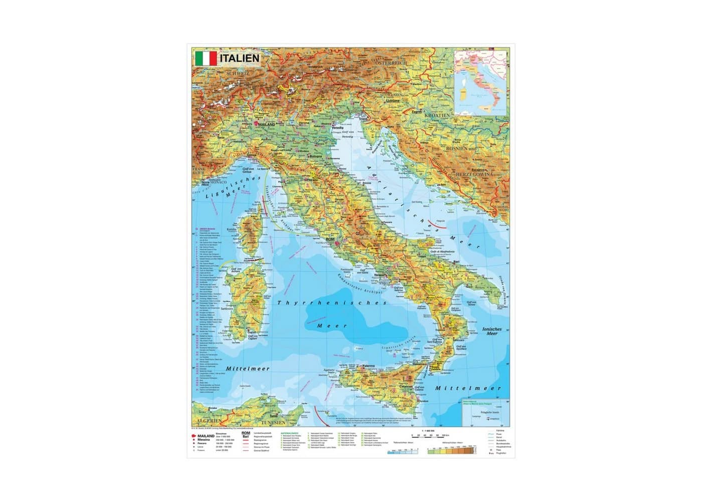 STIEFEL Poster Italien physisch mit UNESCO Welterbestätten und Nationalparks - Bild 2