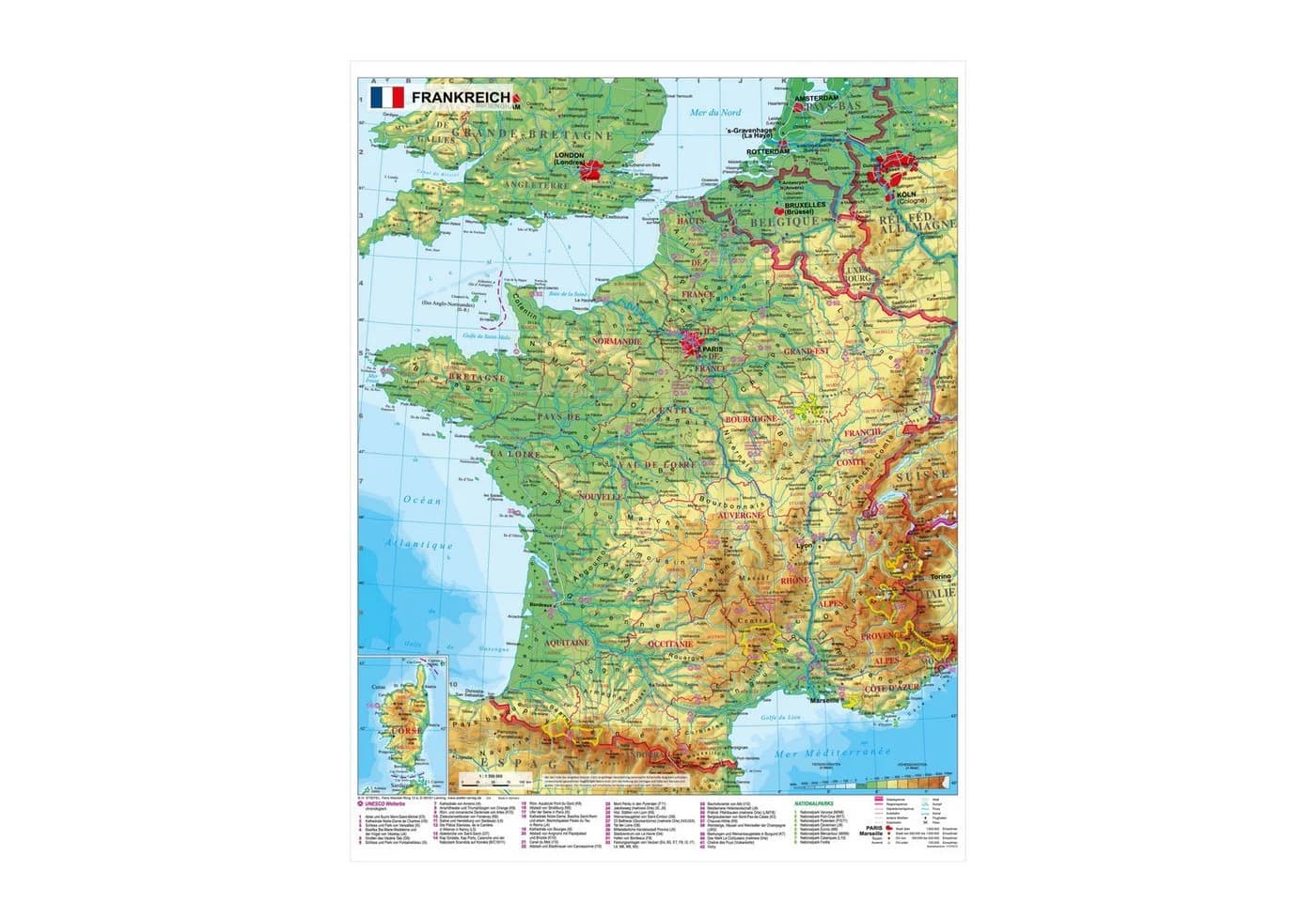 STIEFEL Poster Frankreich mit UNESCO Welterbestätten und Nationalparks - Bild 2