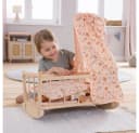 howa Puppenwiege miniflowers Holz mit Blumenmuster und Bettzeug Bild 1