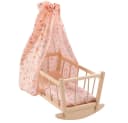 howa Puppenwiege miniflowers Holz mit Blumenmuster und Bettzeug Bild 2