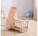 howa Puppenwiege miniflowers Holz mit Blumenmuster und Bettzeug Bild 3